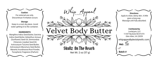 Skullz On The Beach – Artisanal Vegan Leather & Sandalwood Velvet Body Butter (Unisex)
