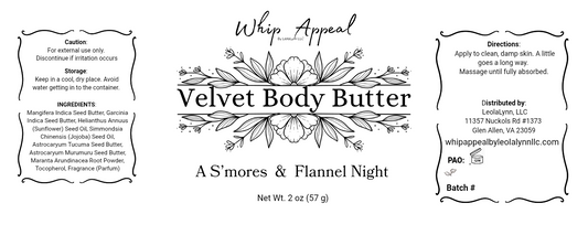 A S'mores & Flannel Night Velvet Body Butter - Cozy Fireside Marshmallow & Graham